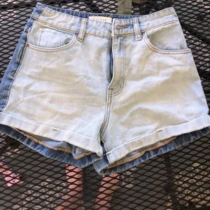 Pacsun high waisted jean shorts two toned